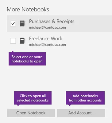 OneNote Open Notebook