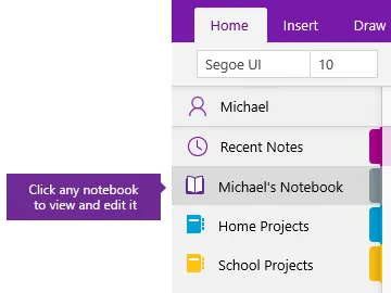 OneNote Switch Notebooks