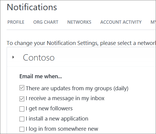 Yammer Notifications